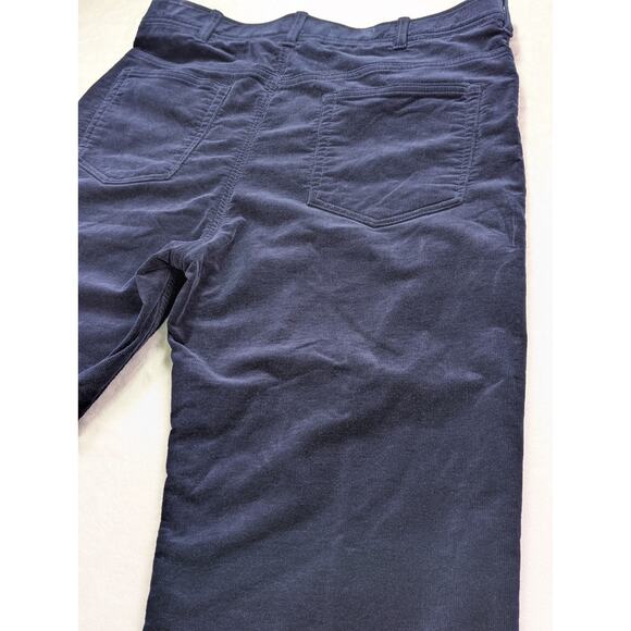 John Blair Navy Flat Front Straight Leg Corduroy Pants 36W 29L w/Elastic Waist - Picture 8 of 10